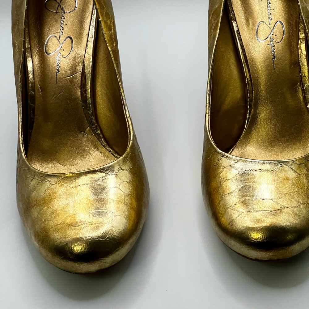 Jessica Simpson Gold Metallic Heels